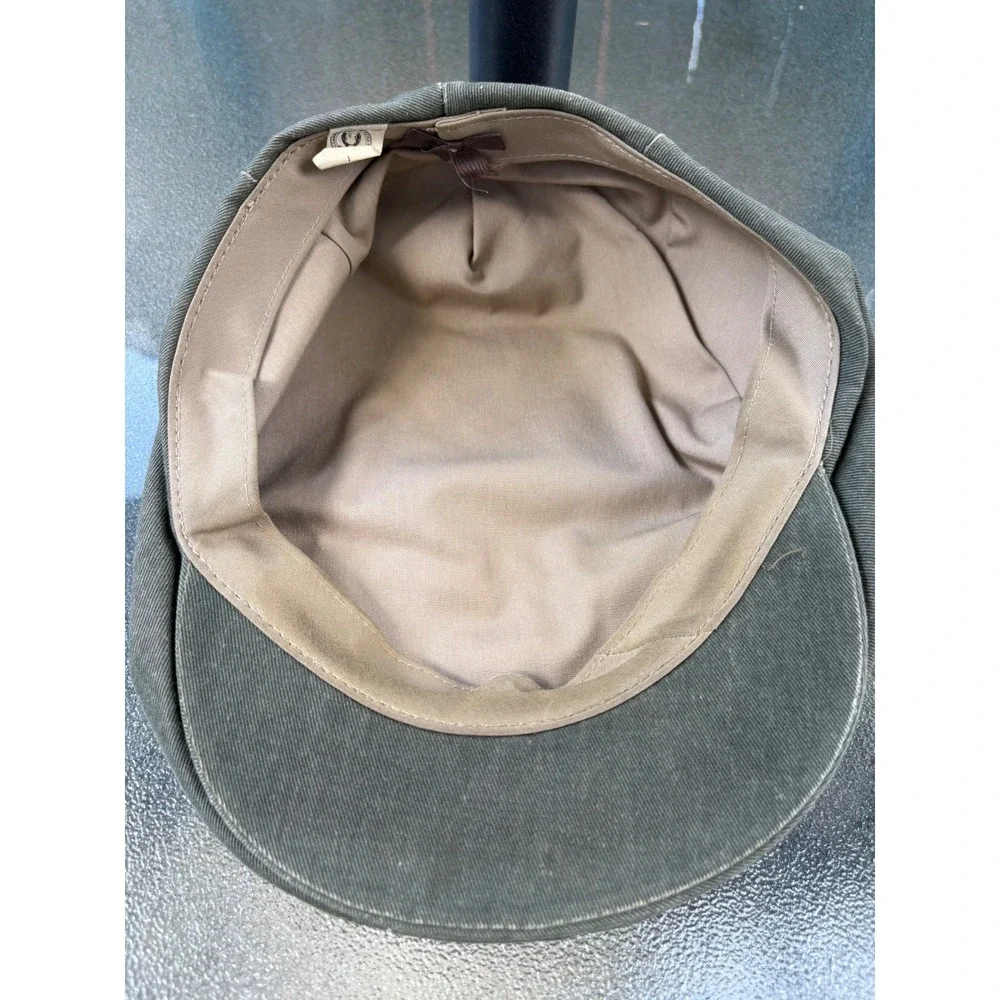 Vintage 2pc Flat Cap Set Mens Large Union Made USA Olive Tan Driver Ivy Hats